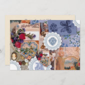 Invitation Réponse RSVP de réception de mariage victorien (Devant / Derrière)