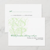 Invitation Réponse RSVP d'enclosure de mariage grunge vert me (Devant / Derrière)