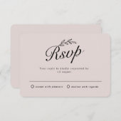 Invitation Réponse RSVP écriture manuscrite de feuille botani (Devant / Derrière)