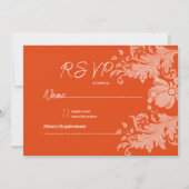 Invitation Réponse RSVP en dentelle florale orange cannelle b (Devant)