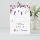 Invitation Réponse RSVP Florale Printemps Été (Debout devant)