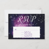 Invitation Réponse RSVP Galaxie Pourpre Étoiles Célestes (Devant)