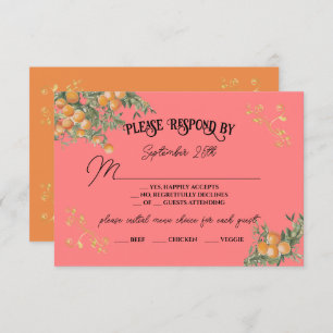Invitation Réponse RSVP italienne Amalfi Coastal Oranges