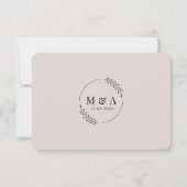 Invitation Réponse RSVP manuscrite de feuille botanique de ja (Dos)