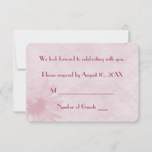 Invitation Réponse RSVP Marguerite Rose