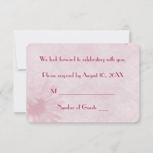 Invitation Réponse RSVP Marguerite Rose (Devant)