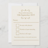 Invitation Réponse RSVP mariage art coquillages de mer (Dos)