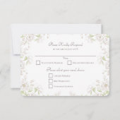 Invitation Réponse RSVP Mariage Classique Rose Blanche (Devant)