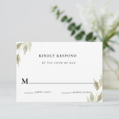 Invitation Réponse RSVP Mariage Fleurs Roses Classiques (Debout devant)