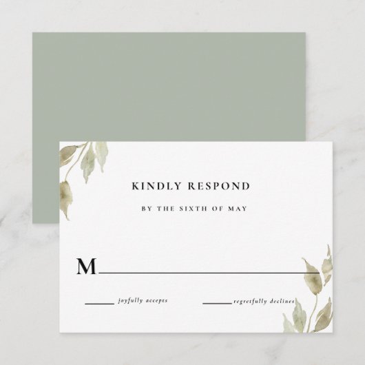 Invitation Réponse RSVP Mariage Fleurs Roses Classiques (Devant / Derrière)