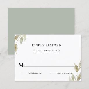 Invitation Réponse RSVP Mariage Floral Rose Classique