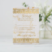 Invitation Réponse RSVP Mariage Marbre Argent Or (Debout devant)