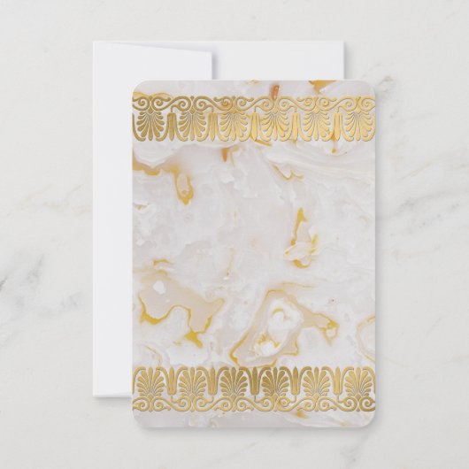 Invitation Réponse RSVP Mariage Marbre Argent Or (Dos)