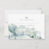Invitation Réponse RSVP Mariage Winter Mystère (Devant)