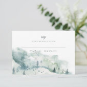 Invitation Réponse RSVP Mariage Winter Mystère (Debout devant)