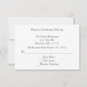 Invitation Réponse RSVP pour la réception de mariage aux coqu (Dos)