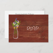 Invitation Réponse RSVP pour la réception de mariage avec un  (Devant / Derrière)