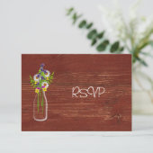 Invitation Réponse RSVP pour la réception de mariage Fleurs s (Debout devant)