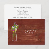 Invitation Réponse RSVP pour la réception de mariage Fleurs s (Devant / Derrière)
