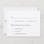 Invitation Réponse RSVP pour l'enceinte de mariage coquille d (Dos)