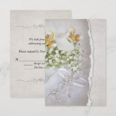 Invitation Réponse RSVP pour les orchidées de mariage (Devant / Derrière)