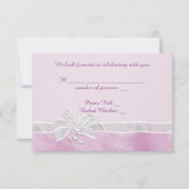 Invitation Réponse RSVP pour mariage avec un nœud blanc (Devant)