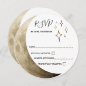 Invitation Réponse RSVP pour Mariage Païen sous la Lune Crois (Devant / Derrière)