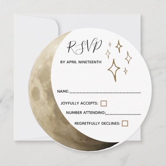 Invitation Réponse RSVP pour Mariage Païen sous la Lune Crois (Devant)