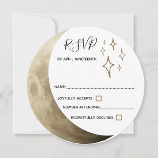 Invitation Réponse RSVP pour Mariage Païen sous la Lune Crois
