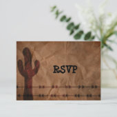 Invitation Réponse RSVP pour Réception de Mariage Country Wes (Debout devant)