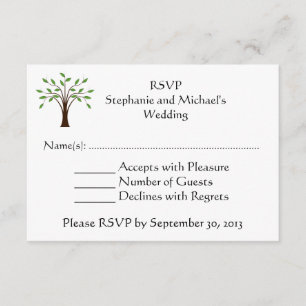 Invitation Réponse RSVP pour un mariage champêtre moderne ave