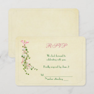 Invitation Réponse RSVP pour une branche florale de mariage