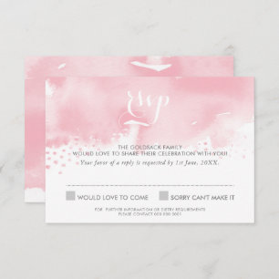 Invitation RÉPONSE RSVP RÉPONSE design aquarelle rose pâle