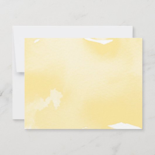 Invitation RÉPONSE RSVP RÉPONSE repas jaune aquarelle gros (Dos)