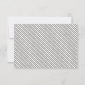Invitation RÉPONSE RSVP RÉPONSE simple rayure motif gris (Dos)