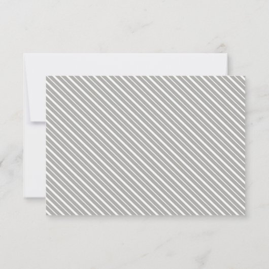 Invitation RÉPONSE RSVP RÉPONSE simple rayure motif gris (Dos)