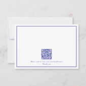 Invitation RÉPONSE RSVP simple bordure minimale bleu royal (Dos)