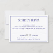 Invitation RÉPONSE RSVP simple bordure minimale bleu royal (Devant)