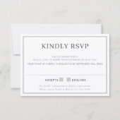 Invitation RÉPONSE RSVP simple bordure minimale grise (Devant)