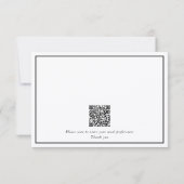 Invitation RÉPONSE RSVP simple bordure minimale noire (Dos)