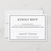 Invitation RÉPONSE RSVP simple bordure minimale noire (Devant)
