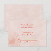 Invitation Réponse RSVP Soft Peach Daisy (Devant / Derrière)