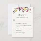 Invitation Réponse simple et jolie pour un mariage avec des o (Devant)