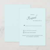 Invitation Réponse simple mariage Seafoam (Devant / Derrière)