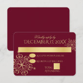 Invitation Réponses de mariage d'hiver de flocons de neige d' (Devant / Derrière)