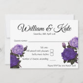 Invitation Réponses de mariage Roses ultra violet double face (Dos)