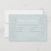 Invitation Réponses pour le Menu de Mariage Bleu Clair Élégan (Dos)