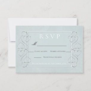 Invitation Réponses pour le Menu de Mariage Bleu Clair Élégan