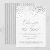 Invitation Report de date Confettis en feuille d'argent (Devant / Derrière)