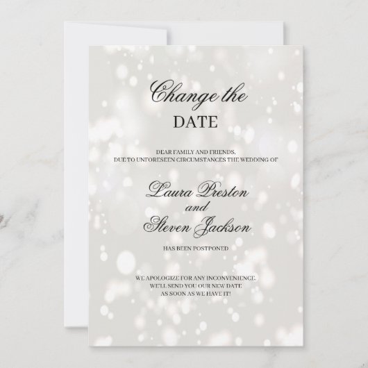 Invitation Report de date de mariage moderne (Devant)